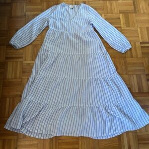 Universal Thread Maxi striped long sleeve Dress tiered (Size: XS)